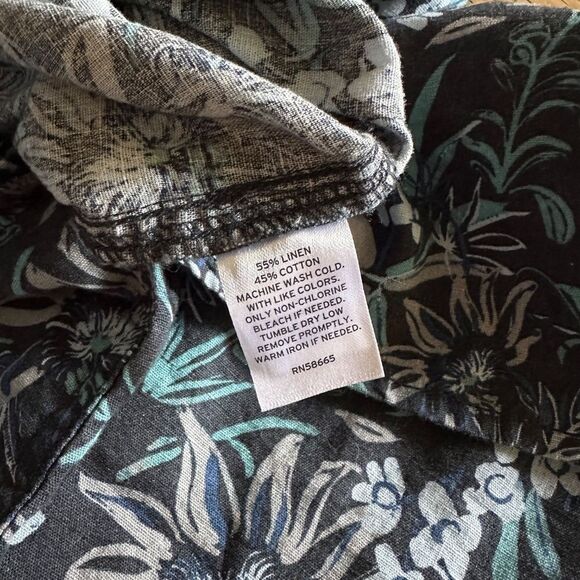 14TH & UNION Trim Fit Short Sleeve Button-down Shirt In Navy Brush - Picture 6 of 8